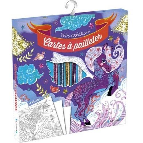 Cartes À Pailleter Chevaux Magiques - Avec 6 Cartes, 1 Outil Pour Détacher Les Surfaces Autocollantes, 5 Tubes De Paillettes