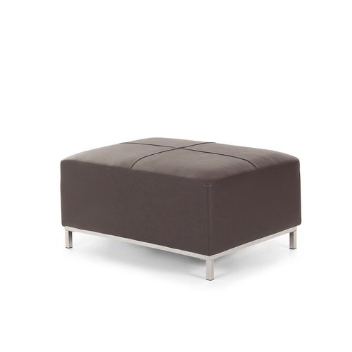 Pouf En Cuir Marron Oslo