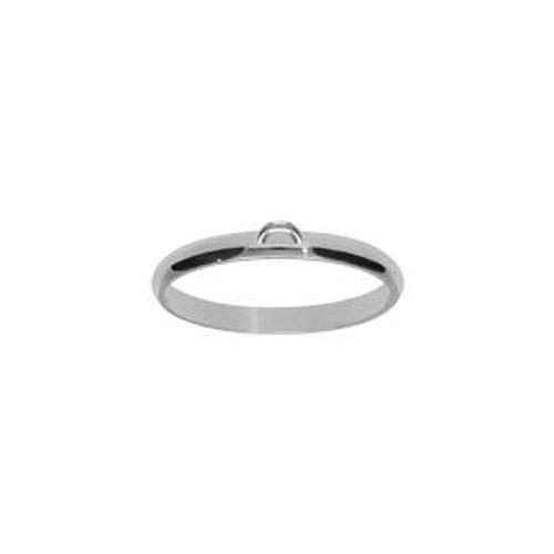 Anneau Argent Rhodié 1/2 Jonc 2mm Pour Charm's A Personaliser