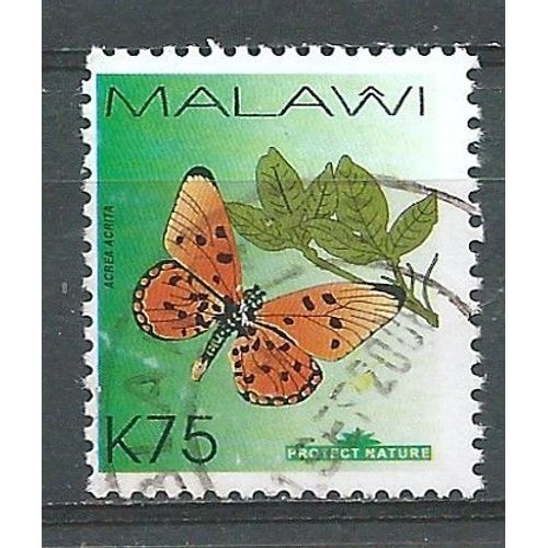 Timbre Oblitéré République Du Malawi Protection De La Nature 2007 Papillon Acrea Acrita