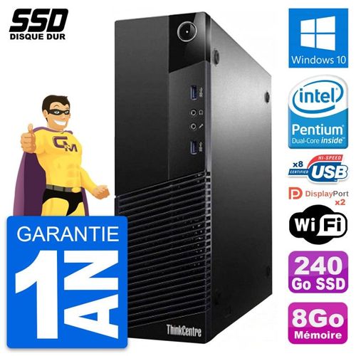 PC Lenovo ThinkCentre M83 SFF Intel G3220 RAM 8Go SSD 240Go Windows 10 Wifi