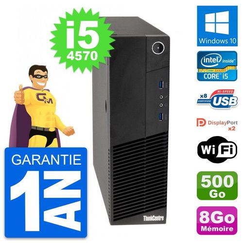 PC Lenovo ThinkCentre M83 SFF Intel i5-4570 RAM 8Go Disque 500Go Windows 10 Wifi