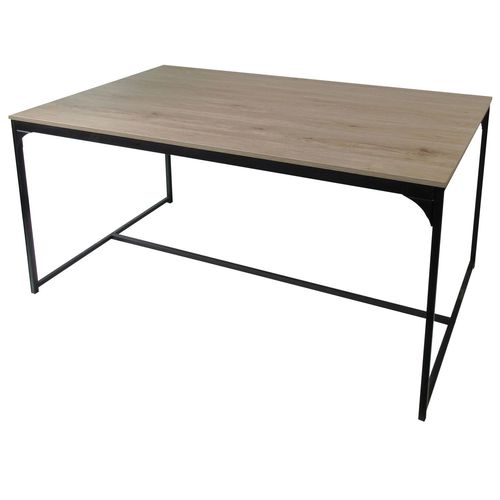 Table À Manger Design Industriel Dock - L. 150 X H. 75 Cm - Noir