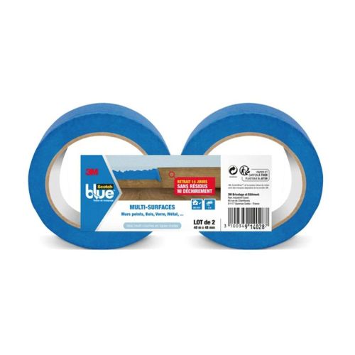 3M SCOTCH BLUE LOT DE 2 ROULEAUX LARGE MULTI-SURFACES ADHÉSIF PEINTURE PROTECTION PRO BRICOLAGE AUTO MOTO ART COMASOUND KARTEL CSK ONLINE