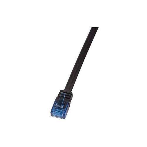 LOGILINK Câble patch plat U/UTP, Cat. 5e, 0,5 m, noir