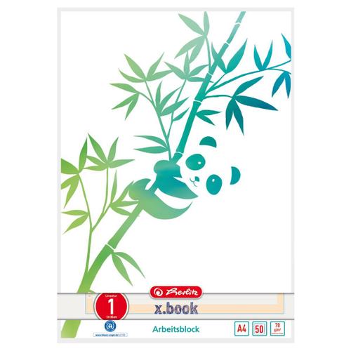 Herlitz Greenline Bloc-Notes A4 50 Feuilles Vert, Blanc