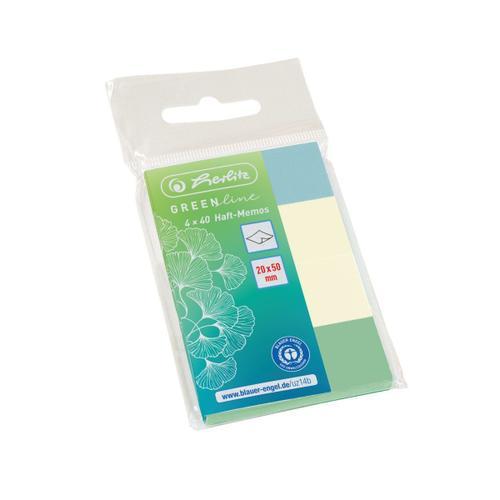 Herlitz 50033447 Languette Auto-Adhésive 160 Feuilles Bleu, Vert, Jau