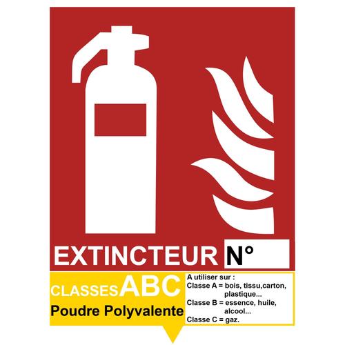 Autocollant Vinyl - Autocollant Vinyl - Signalétique Extincteur Abc Poudre Polyvalente - L.150 X H.200 Mm (X 1)
