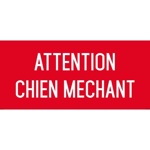 Attention Chien Méchant - Autocollant Vinyl Waterproof - L.200 X H.100 Mm