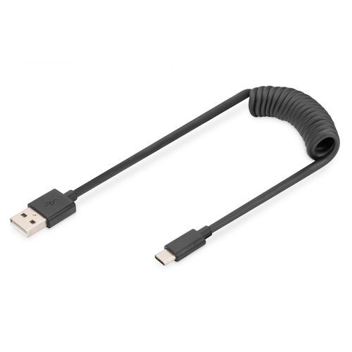Digitus Câble Spiralé Usb 2.0 ? Usb A Vers Usb-c