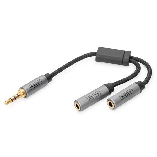 Digitus Adaptateur Casque Audio, Jack Mâle 3,5 Mm Vers 2 Jack Femelle