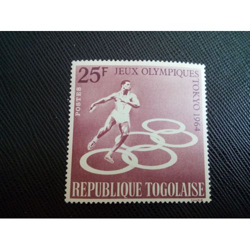 Timbre Togo Yt 427 Jeux Olympiques D'été - Tokyo - Lancer De Disque 1964 ( 031204 )