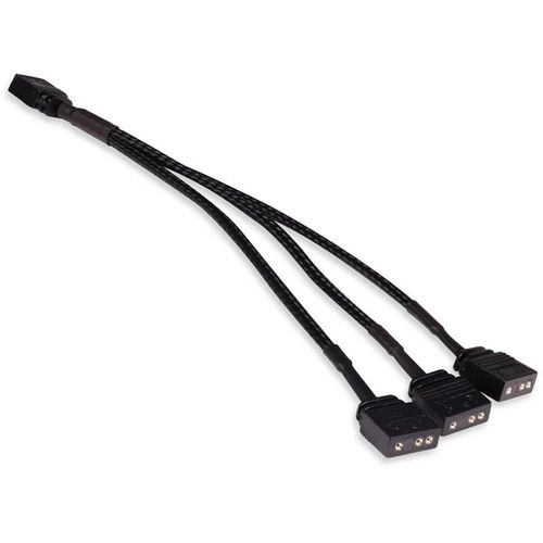 Alphacool Y-splitter Argb 3-pin Auf 3x 3-pin 15cm - Schwarz