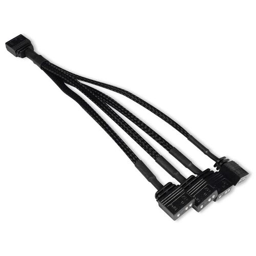 Alphacool Y-splitter Argb 3-pin Auf 4x 3-pin 15cm - Schwarz