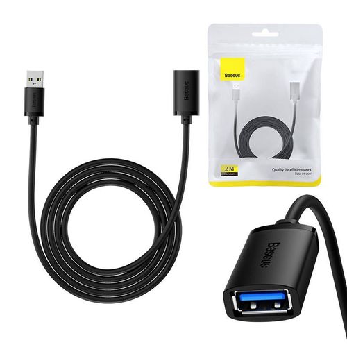 Usb 3.0 Extension Cable Baseus Male To Female, Airjoy Series, 2m (bla