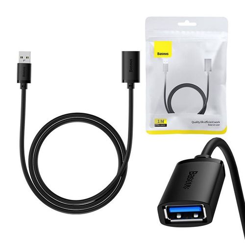 Usb 3.0 Extension Cable Baseus Male To Female, Airjoy Series, 1m (bla