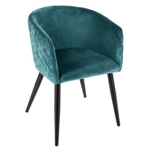 Fauteuil En Velours Marlo - Bleu Canard