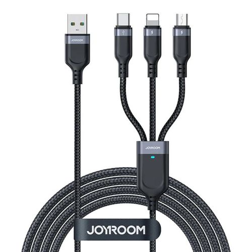Cable Usb Multi-use Joyroom S-1t3018a18 3w1 / 3,5a / 1,2m (black)