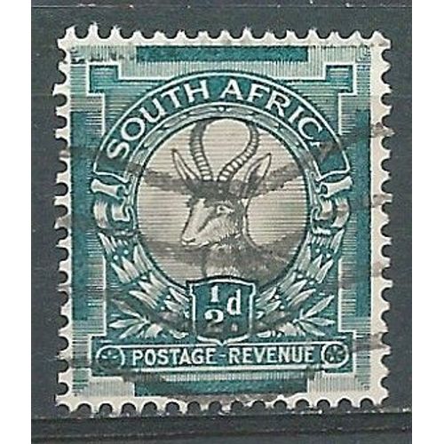 Timbre Oblitéré Afrique Du Sud Antilope (Cartouche Postage Revenue) Années 30
