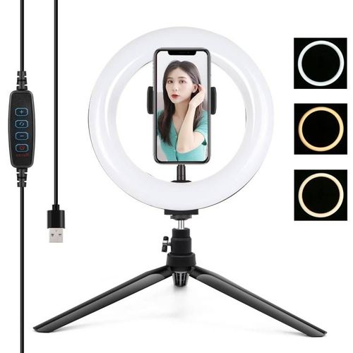 Puluz Tripod Mount With 20cm Led Ring Vlogging Pkt3073b