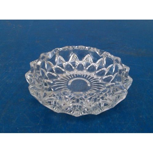 Vintage Cendrier Crystal Rond Diametre 13,5 Cm X 3,5cm