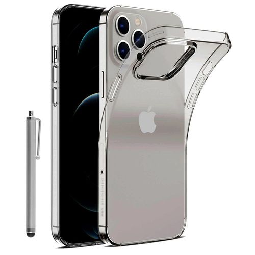Coque Silicone Pour Apple Iphone 12 Pro Max 6.7" Gel Ultraslim Et Ajustement Parfait - Transparent + Stylet