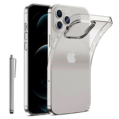 Coque Silicone Pour Apple Iphone 12 Pro 6.1" Gel Ultraslim Et Ajustement Parfait - Transparent + Stylet