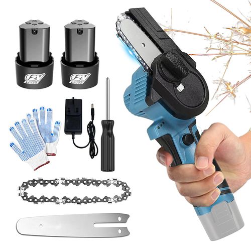 Scies électriques à main12V,Mini tronçonneuse , d'alimentation et portable pour le jardinage,l'élagage des arbres¿ avec 2