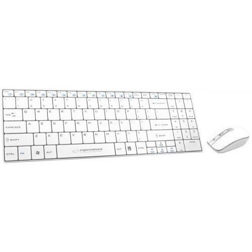 Esperanza Ek122w Clavier Souris Incluse Rf Sans Fil Qwerty Blanc