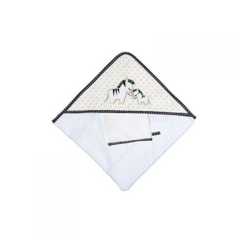 Cape De Bain Et Gant De Toilette Pluche Et Pompon - Sauthon Baby Deco