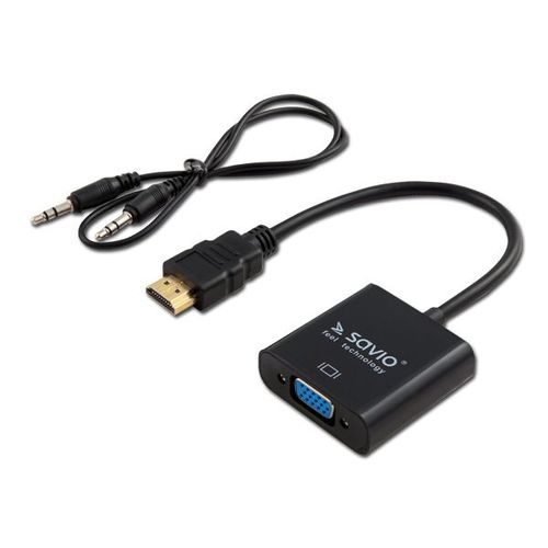 Savio Cl-23/b Câble Vidéo Et Adaptateur 0,5 M Vga (d-sub) Hdmi Type A