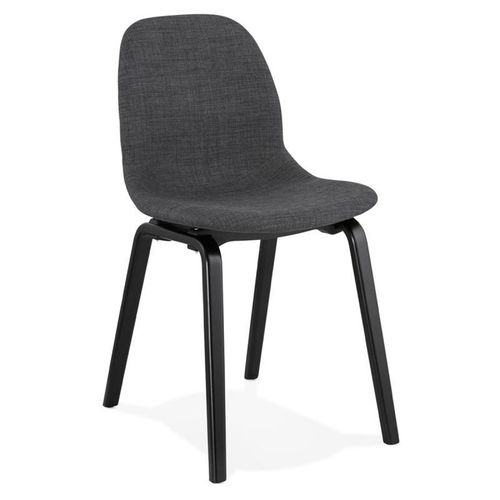 Paris Prix - Chaise Design En Tissu "Tikel" 81cm Gris Foncé & Noir