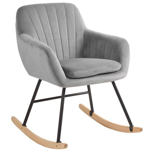 Fauteuil À Bascule Velours Gris Liarum