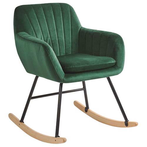 Fauteuil À Bascule Velours Vert Émeraude Liarum