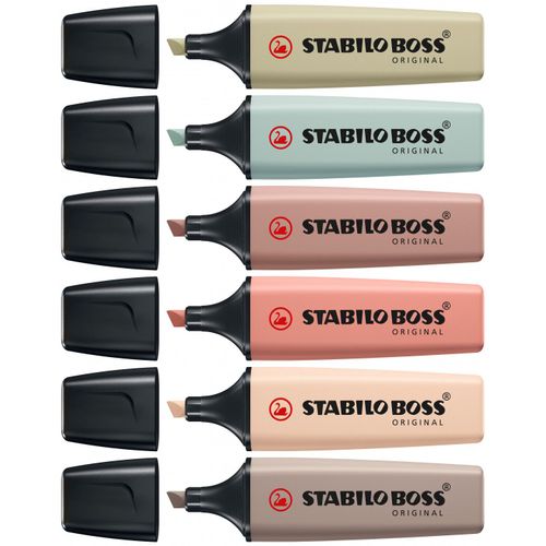 Surligneurs - Stabilo Boss Original - Naturecolors - Couleurs Nature - Pochette De 6