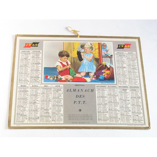 Almanach Des Ptt 1968 Oberthur, Enfants Poupées Theatre Marionettes Jeux Jouets Déguisements