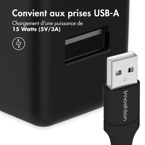 Imoshion Câble Tressé Magnétique Usb-C Vers Usb-A 1 Mètre Noir