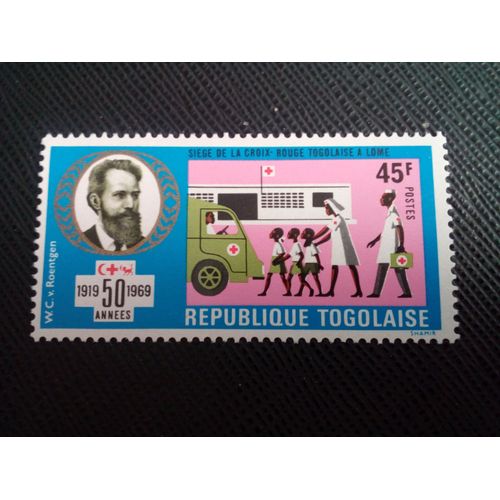 Timbre Togo Yt 624 Croix-Rouge W. C. V. Roentgen 1969 ( 031204 )