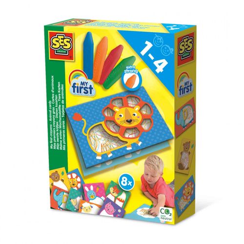 Ses Creative My First Mes Premiers Crayons Gras - Cartes D'animaux