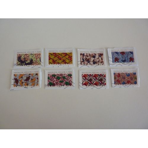 Lot De 8 Timbres Série "Tissus D'inspiration Africaine" 2020