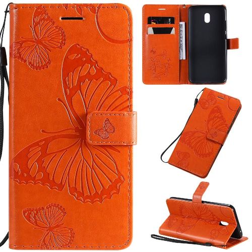 Xiaomi Redmi 8a Étui Pour Flip Avec Support De Fente Pour Carte Cuir Pu Flip Kickband Couverture Antichoc Couverture Magnétique - Couleur Orange
