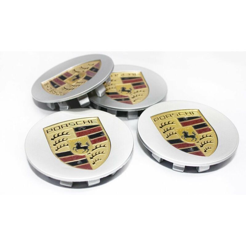75mm 4-Pack Porsche Silver Centre Cap (Single) Goodnice
