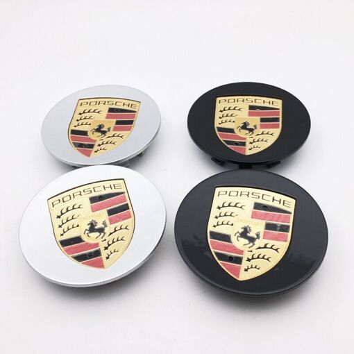 75mm 4-Pack Porsche Silver Centre Cap (Single) Goodnice - 2