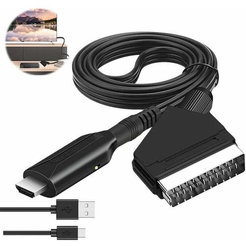 Adaptateur Audio Video Peritel vers HDMI pour HDTV/DVD/Decodeur/PS3/PAL/NTSC - Convertisseur THSINDE goodnice