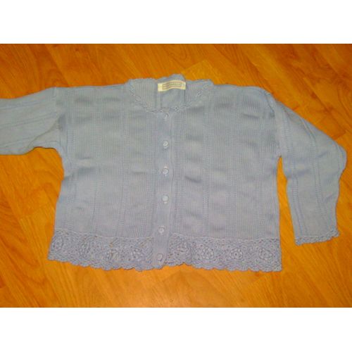 Gilet Cacharel Bleu Ciel Fillette 4 Ans Tbe