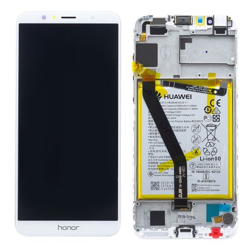 Ecran Complet Honor 7a Coloris Blanc Vitre Tactile Lcd Châssis Avec Batterie