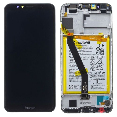 Ecran Complet Honor 7a Coloris Noir Vitre Tactile Lcd Châssis Avec Batterie