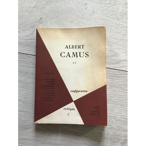Configuration Critique De Albert Camus Tome 2 : Camus Devant La Critique De Langue Allemande