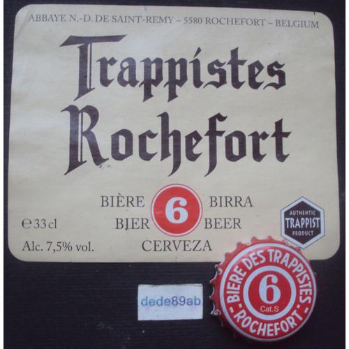 Étiquette Et Capsule De Bière Belge " Trappistes Rochefort "