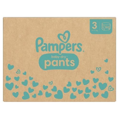 Couches-Culottes Pampers Baby-Dry Taille 3 - Pack 1 Mois 192 Couches